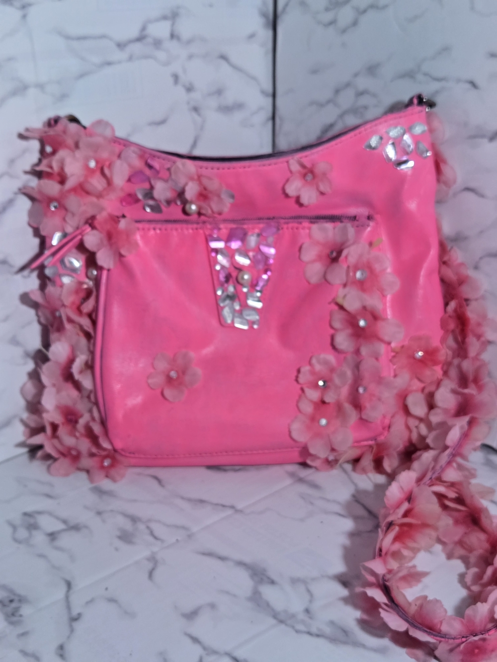Pink Floral Crossbody Bag - Brand